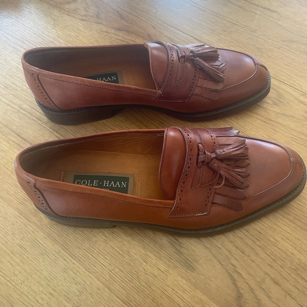 Cole Haan Men's Brown Leather Tassel Loafers size 9